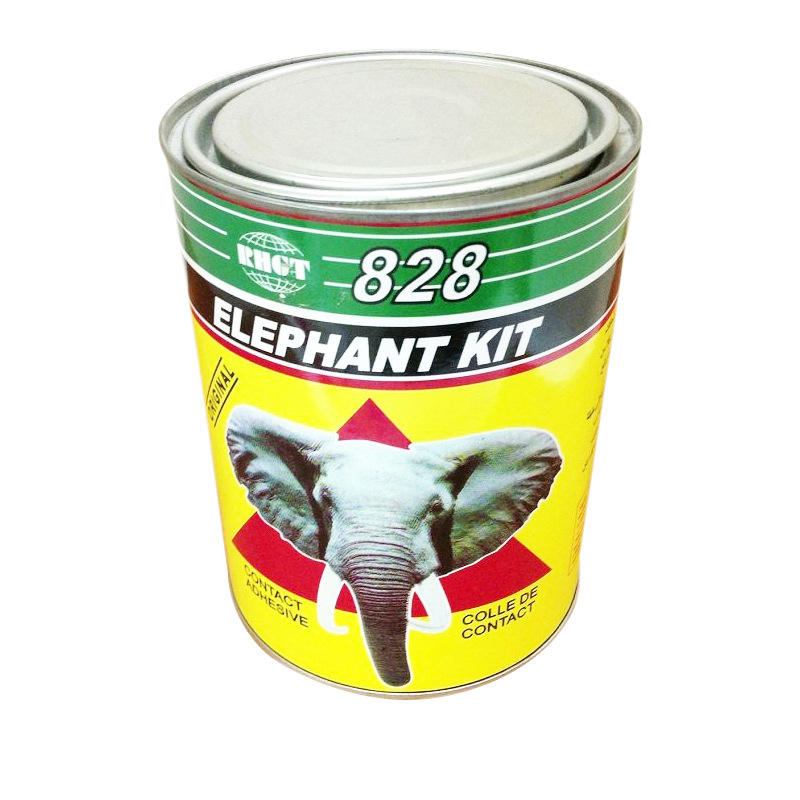 828 contact adhesive in a yellow and green metal tin listing from GlueMFG catalog